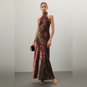 Ralph Lauren Paisley Velvet Dress